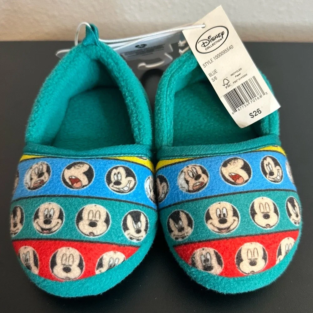 Disney Mickey Mouse Blue/Teal Toddler Slippers NWT Various Sizes Available